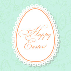 Happy Easter card with egg banner lace