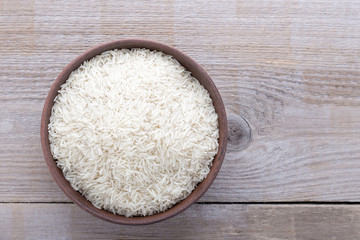 rice on a wooden background