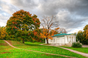 Beautiful landscape at the autumn park