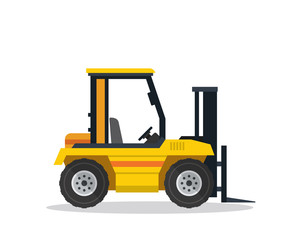Modern Flat Construction Vehicle Illustration - Crane Truck