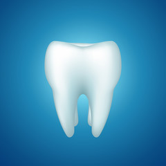 tooth on blue