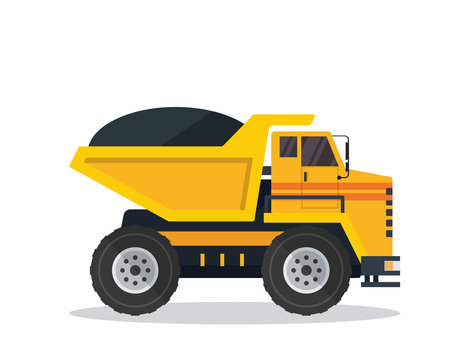 Modern Flat Construction Vehicle Illustration - Crane Truck