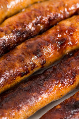 BBQ grilled sausages on the plate