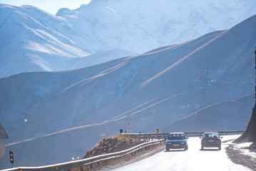 Mountain highway in Iranian district