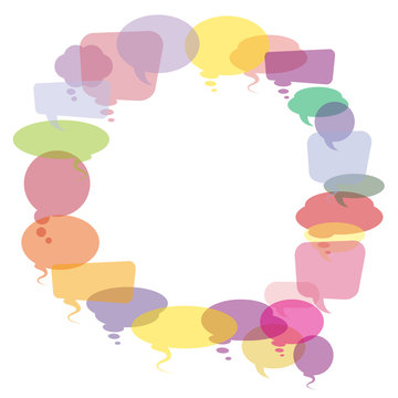 Vector Illustration Of Colorful Speech Bubbles. Global Colors Used.