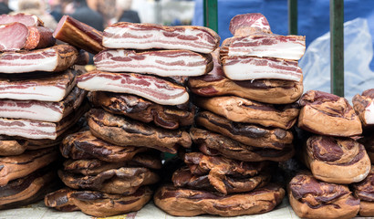 Homemade fresh bacon