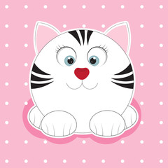 Cute fat cat in a flat style icons.