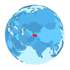 Tajikistan on globe isolated