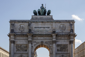 Fototapeta na wymiar Victory Gate (Siegestor) in Munich, Germany, 2015