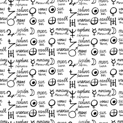 pattern with alchemy symbols