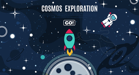 Vector flat cosmos design background © Premium_art