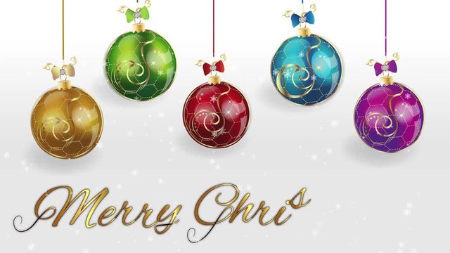 Merry christmas balls footage video clip in vivid colors