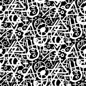 pattern with alchemy symbols