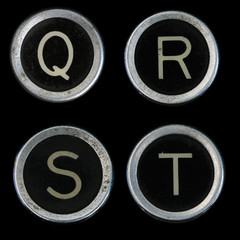 old typewriter Q R S T keys