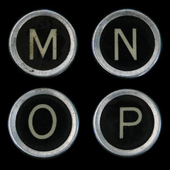 old typewriter M N O P keys