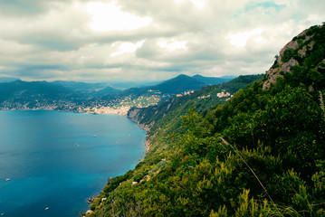 Fototapeta na wymiar Camogli and Portofino promontory
