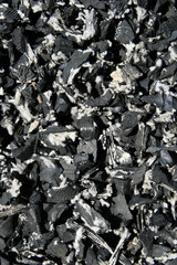 shredded tire close up