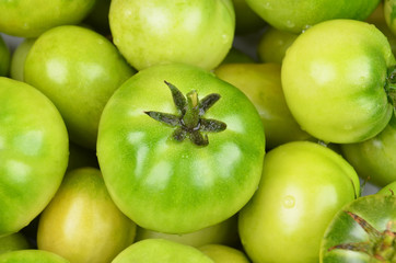 Green tomato, close up