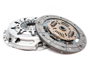 Brand new clutch kit on the white background