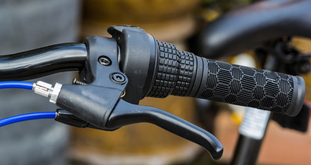 Bicycle handlebar and brake close up