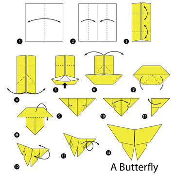 step by step instructions how to make origami A Butterfly.
