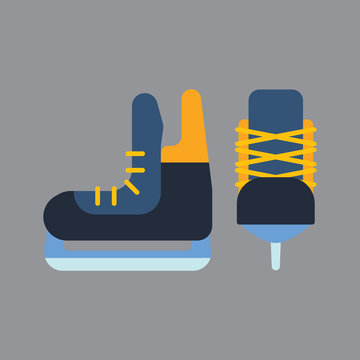 Hockey skates vector illustration ice boots pair.