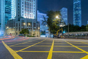 Traffic road in downtown of Hong Kong,China.