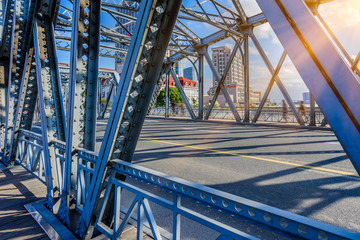 the Waibaidu bridge in Shanghai,China.