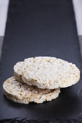 Heap of round rice waffles