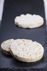 Heap of round rice waffles
