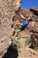 bouldering man