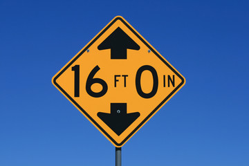 16 feet height road sign