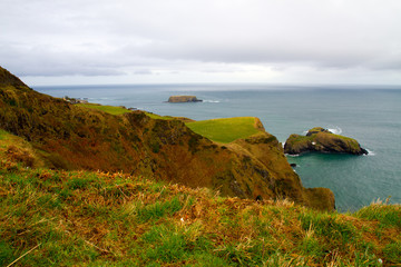 Landscape at Carrick-a-Rede Rope Bridge, near Ballintoy in County Antrim, Northern Ireland