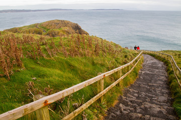 Landscape at Carrick-a-Rede Rope Bridge, near Ballintoy in County Antrim, Northern Ireland