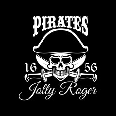 Jolly Roger pirate vector flag or poster