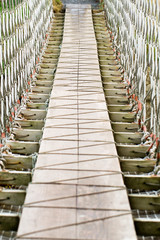 Carrick-a-Rede Rope Bridge, near Ballintoy in County Antrim, Northern Ireland, believed to been built by salmon fishermen to the island for over 350 years