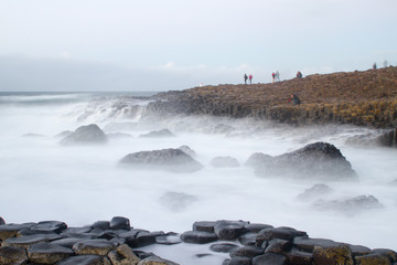 The Giant's Causeway, made up of 40,000 interlocking basalt columns, the result of an ancient volcanic eruption in Bushmills, County Antrim, Northern Ireland.