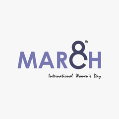 Pink MARCH Typographical Design Elements. International women's day icon.Women's day symbol.Minimalistic design for international women's day concept.