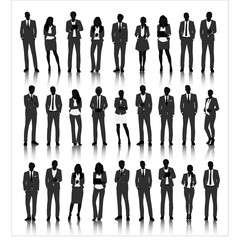 Group of business vector set collection