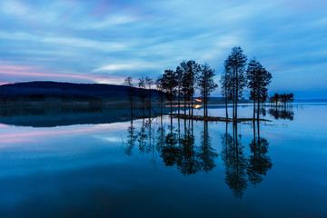 panoramic view of river in natural park of Xuyu,Jiangsu province,China.