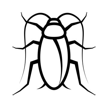 Cockroach pest or roach infestation line art vector icon for insect apps and websites