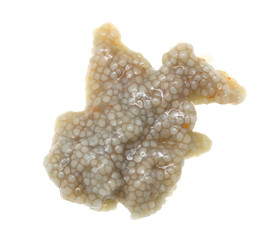 Fresh fish caviar on a white background