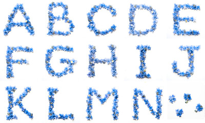 花で作った文字

