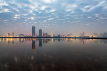 Fototapeta premium urban skyline with cityscape in Nanchang,China.