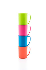 colorful plastic glass