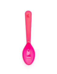 red plastic spoon