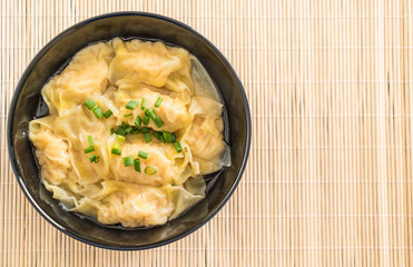 Wanton soup on table