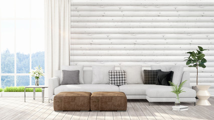 Modern bright interior . 3D rendering