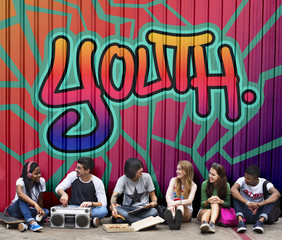Youth Word Street Drawing Style Concept