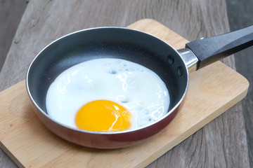 fried egg with pan